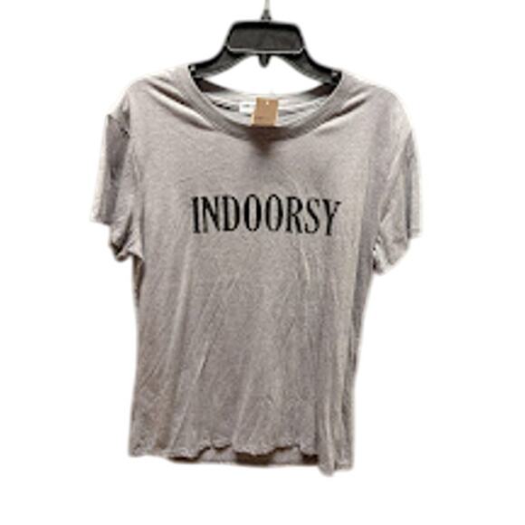 NWT Sub Urban Riot "Indoorsy" Graphic Tee Size Large in Gray Casual Summer - Picture 1 of 5